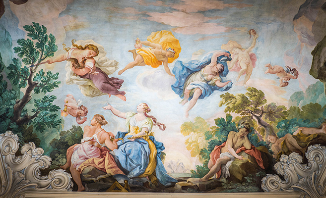 Ceiling design with art