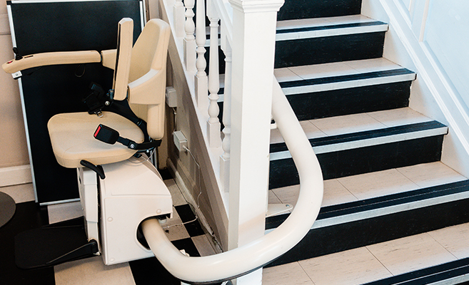 Aging in place remodeling includes installing chair lifts or elevators to bypass stairs